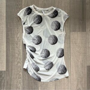 Sheer Black and White Polka Dot Women's Top